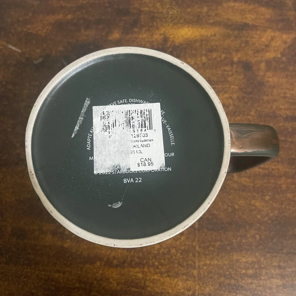 Starbucks 2022 Spring Mug Green with Copper Rose Gold Swirl 12oz